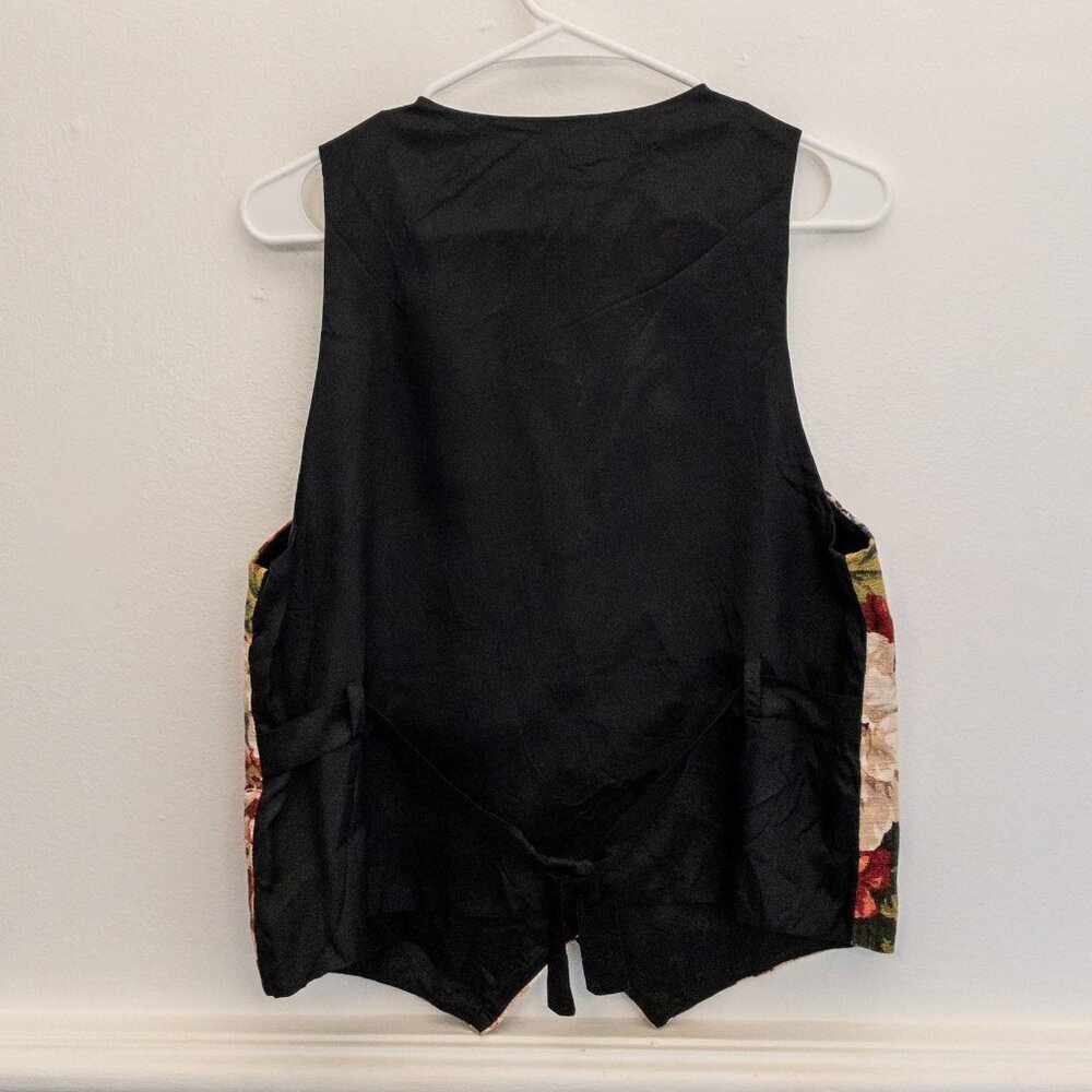 Vintage J.G. Watts Floral Tapestry Vest | Size S | Bold Cottagecore - Picture 3 of 5